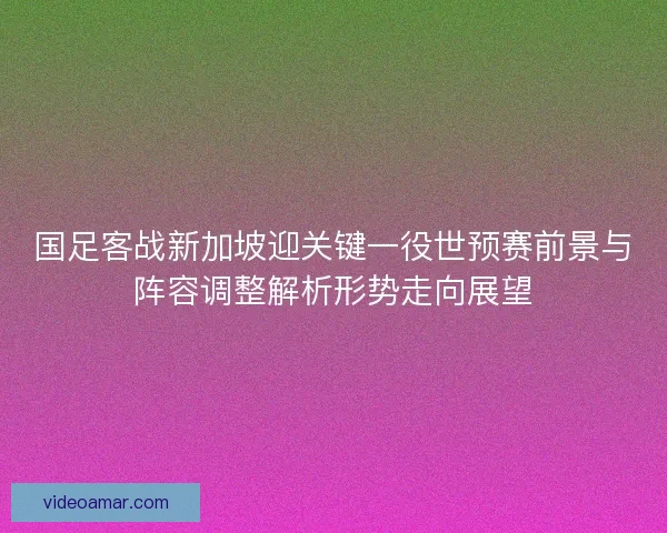 国足客战新加坡迎关键一役世预赛前景与阵容调整解析形势走向展望