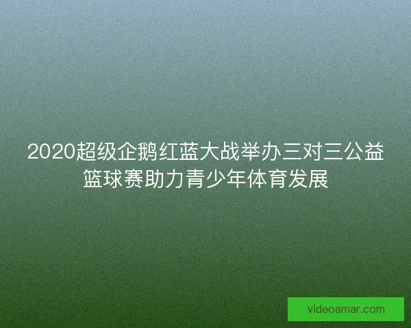 2020超级企鹅红蓝大战举办三对三公益篮球赛助力青少年体育发展